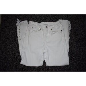 Seven7 White Women's fitted Jeans with lace up legs sz 6